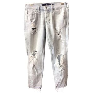 Hollister Light Blue Distressed Boyfriend Jeans